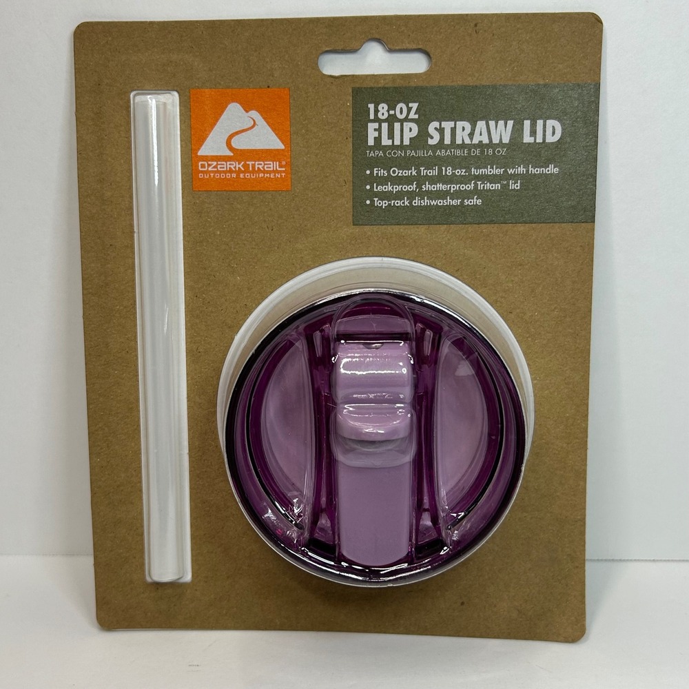 Ozark Trail 18-oz Flip Straw Lid Lilac Purple for Tumbler with Handle New